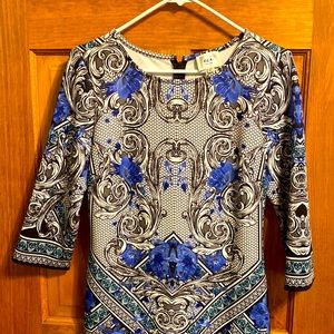 Ladies midi blue black dress size 8